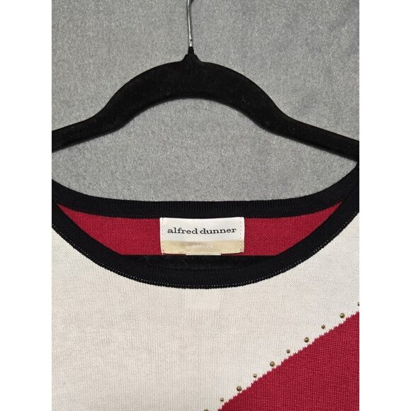 Women's Alfred Dunner Colorblock Beaded Top Red 3X New - Picture 6 of 11